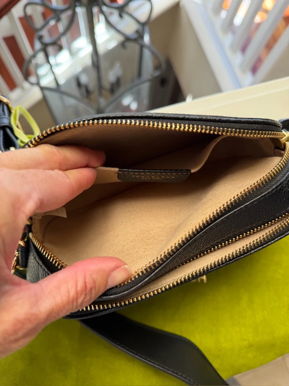 Tory Burch Black Pebbled Leather Miller Mini Crossbody bag
